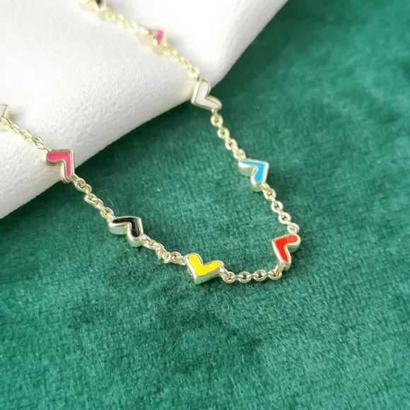 New Kendra Scott Gold Chain Bracelet - Haven Heart Multi Color - Picture 2 of 3